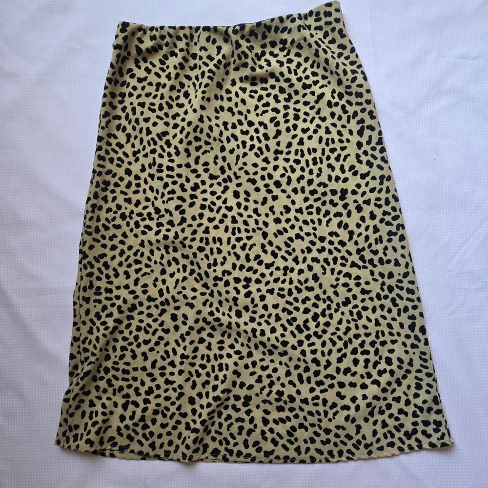 Sanctuary Animal Print Midi Skirt Leopard Cheetah Slip Skirt Medium